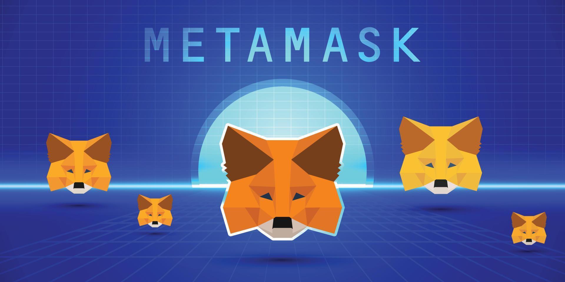 Metamask Crypto currency wallet futuristic technology free vector background