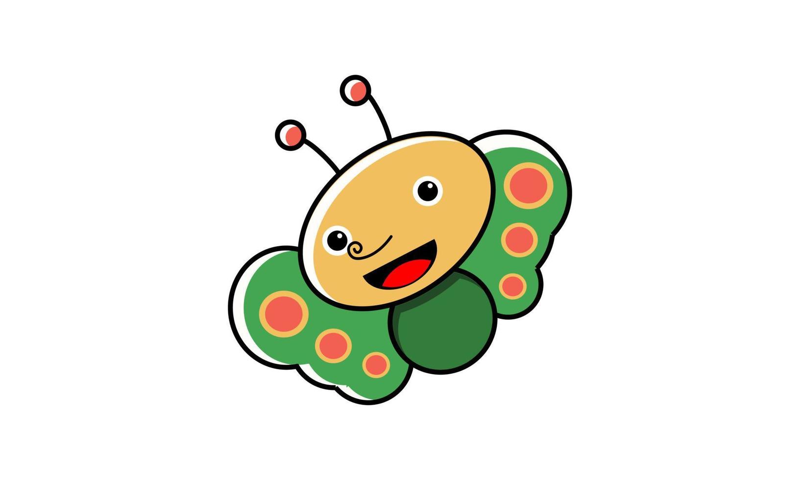 mariposa de dibujos animados lindo en ilustración vectorial vector