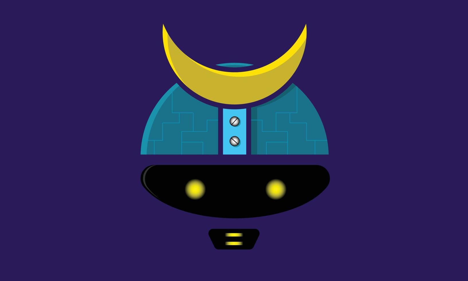 Samurai robot logo with flat design, suitable for social media vlog channel logos, apps, etc vector