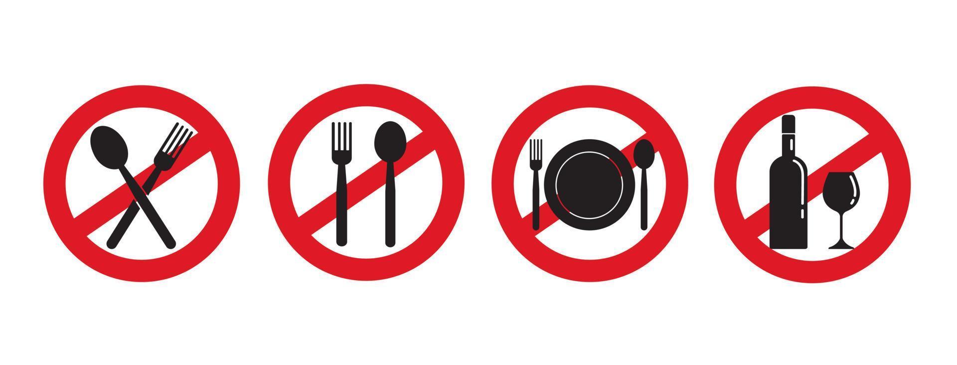 signo de prohibición de alimentos. ilustración vectorial vector