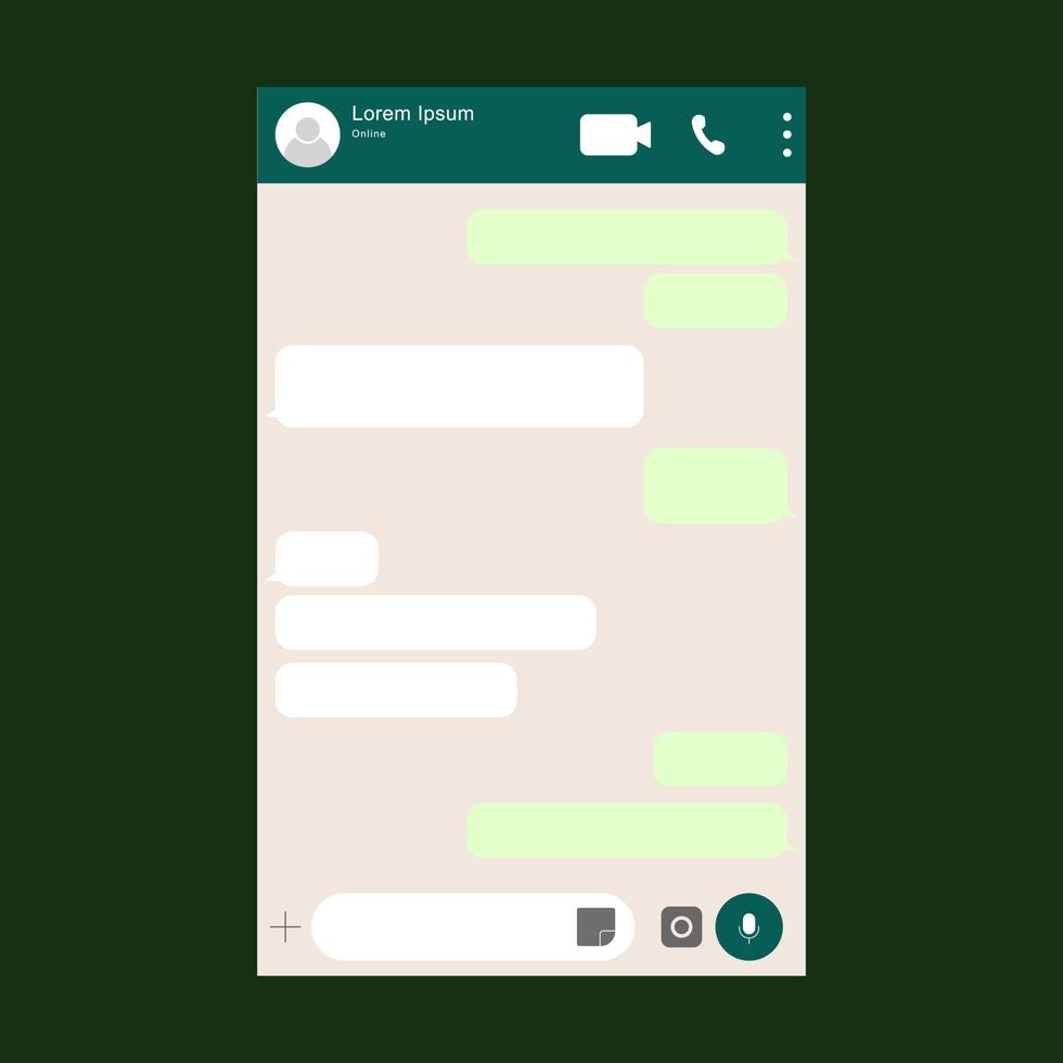 Messenger mobile template design. Vector illustration. EPS 10.