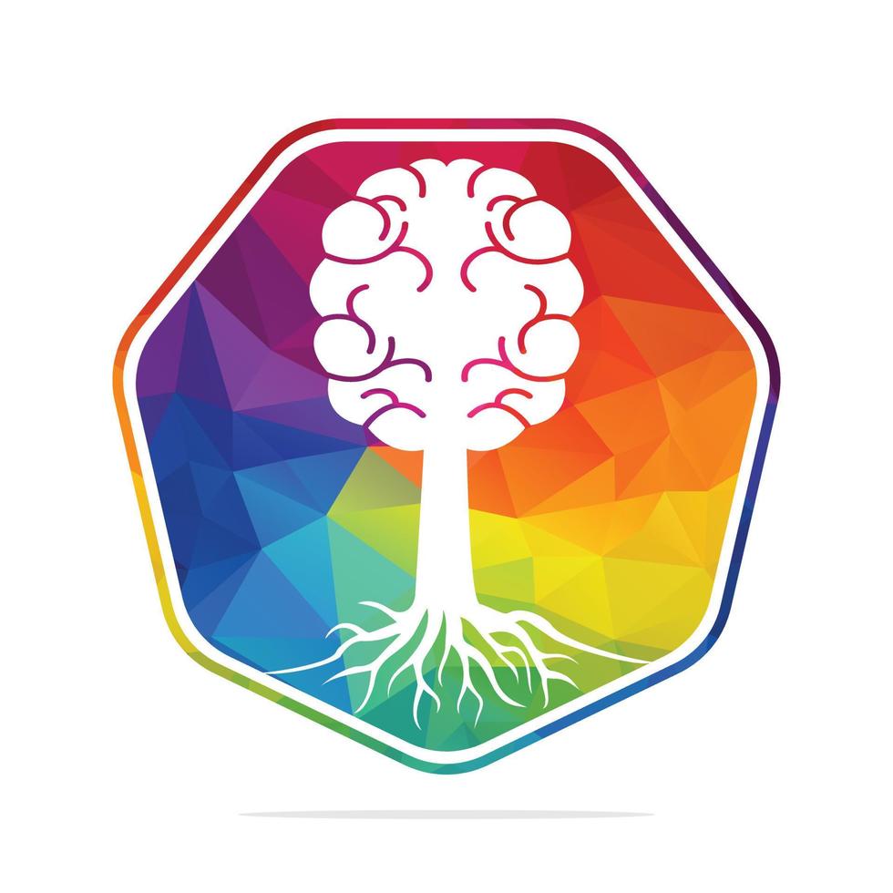 Brain tree roots concept design. Tree growing in the shape of a human brain. vector