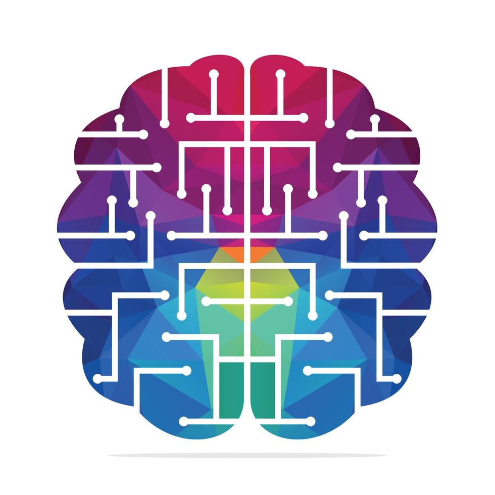 Brain connection logo design. digital brain logo template. vector