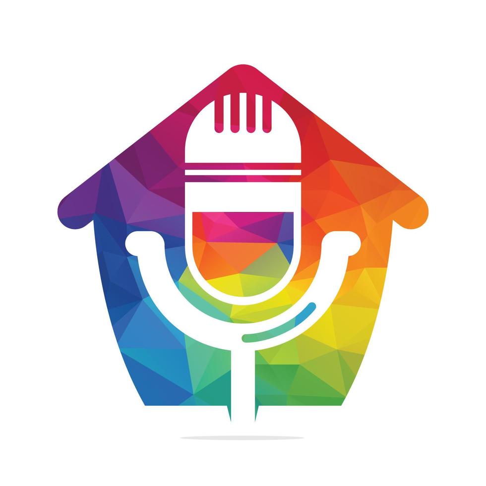 Podcast home vector logo design. Studio home logo concept design.