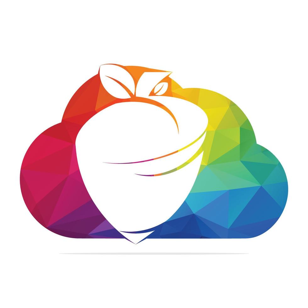 plantilla de diseño de logotipo de forma de nube de bellota creativa. diseño de logotipo de vector de amor de otoño.