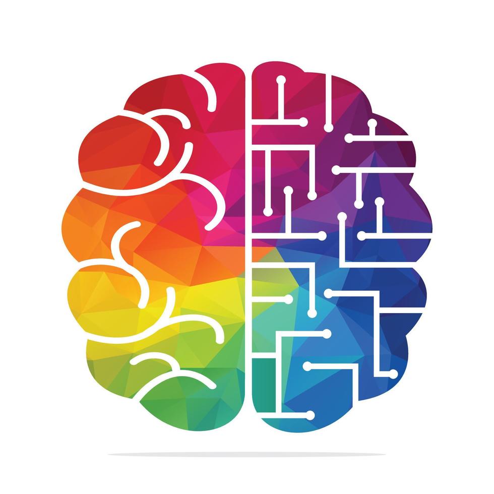 Brain connection logo design. digital brain logo template. vector