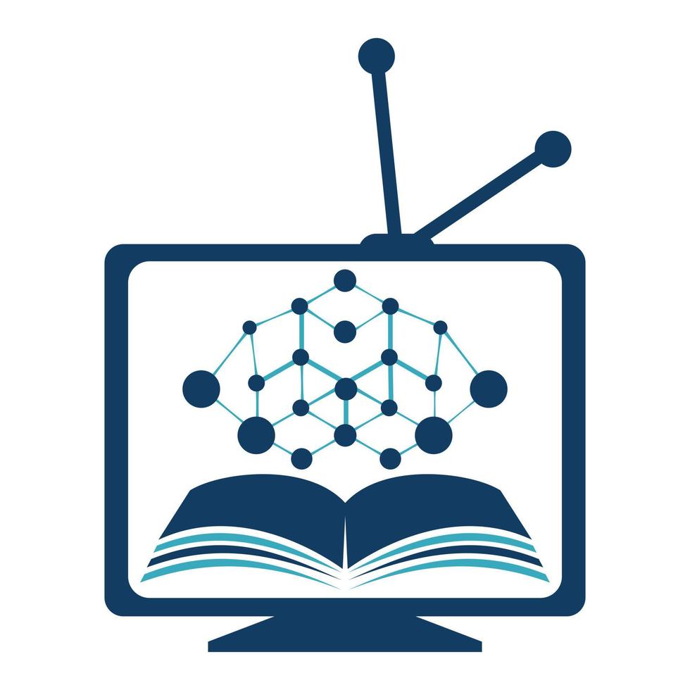 Information of Technology Tv Vector Design Template. Communication Research Book Logo Design.