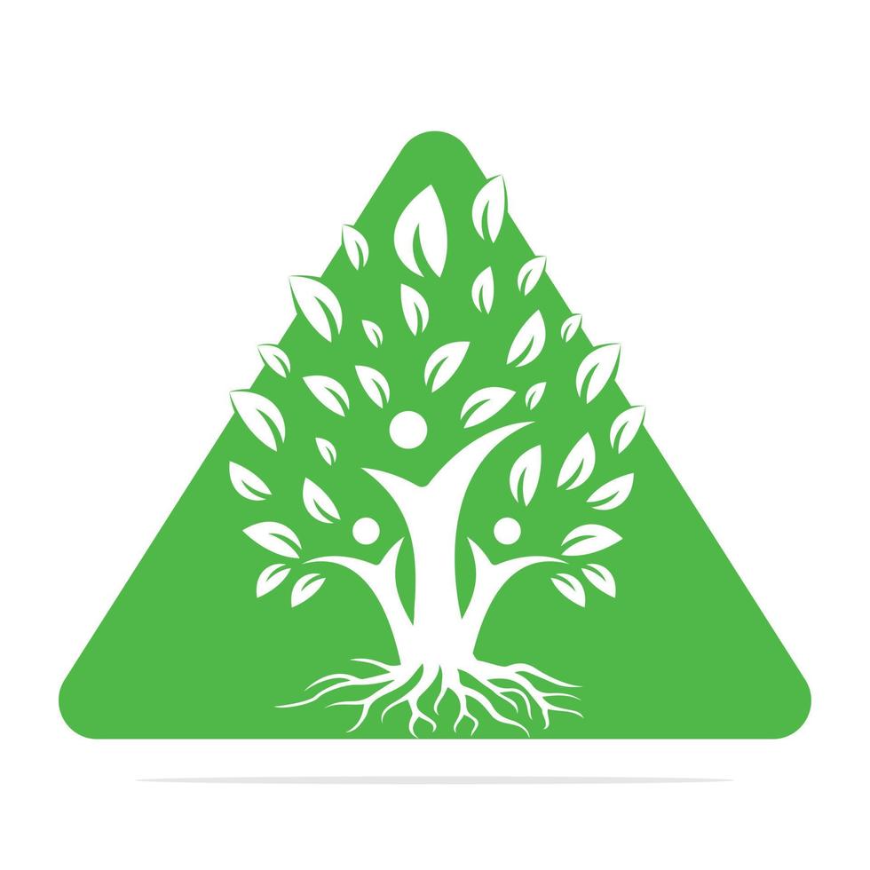 diseño de logotipo de árbol genealógico y raíces. diseño del logotipo del icono del símbolo del árbol genealógico. vector