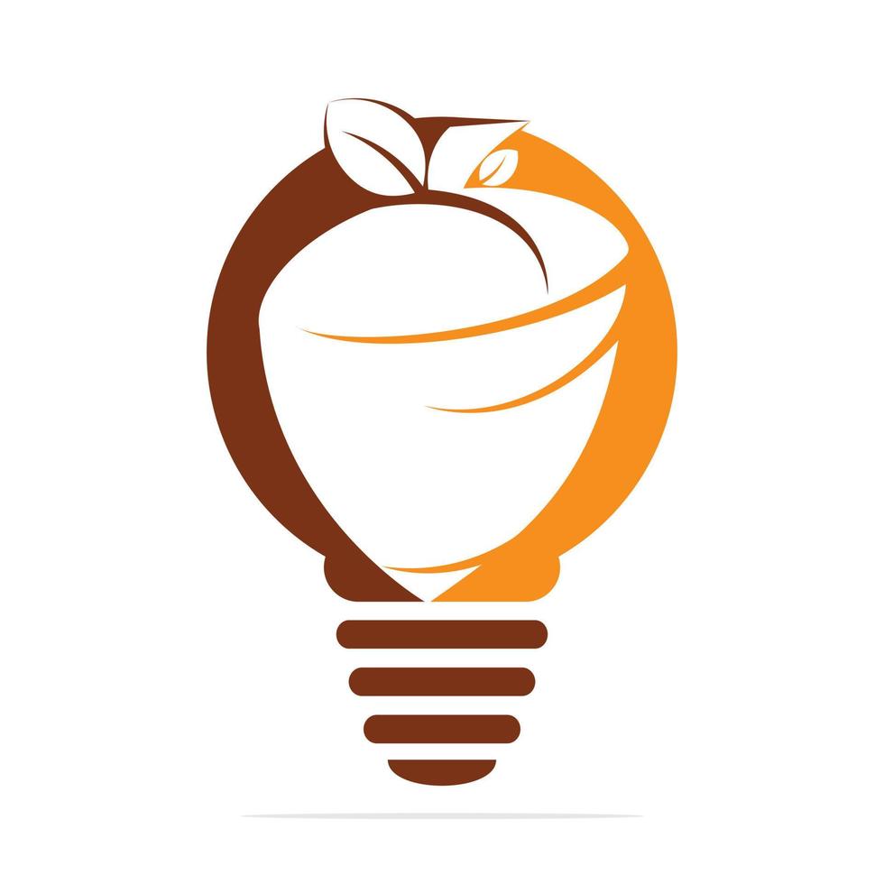 Light bulb and acorn logo design. Acorn logo illustration vector template.