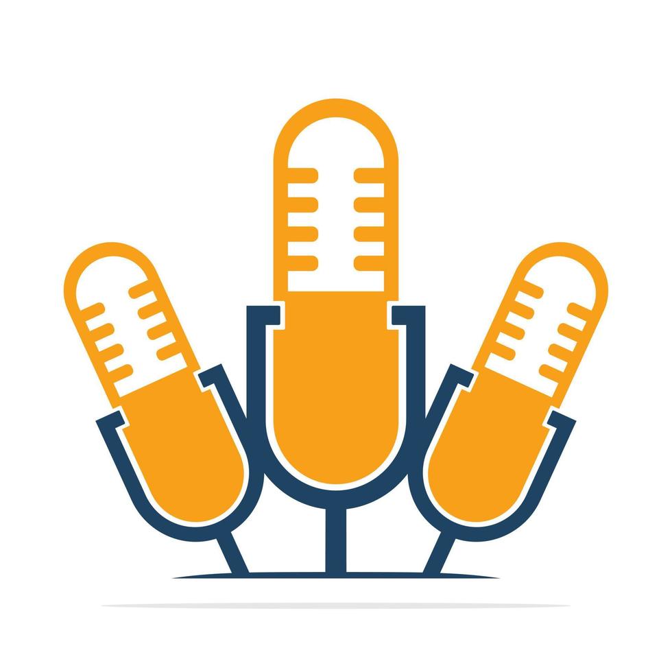 Microphone icon logo design vector template. Podcast icon logo concept.