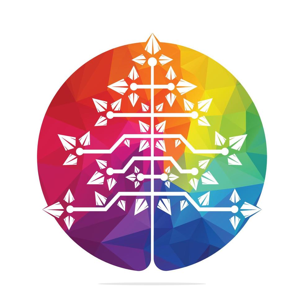 Vector Digital Christmas tree Technical Triangle Tree Vector Template Vector Digital Christmas tree Technical Triangle Tree Vector Template