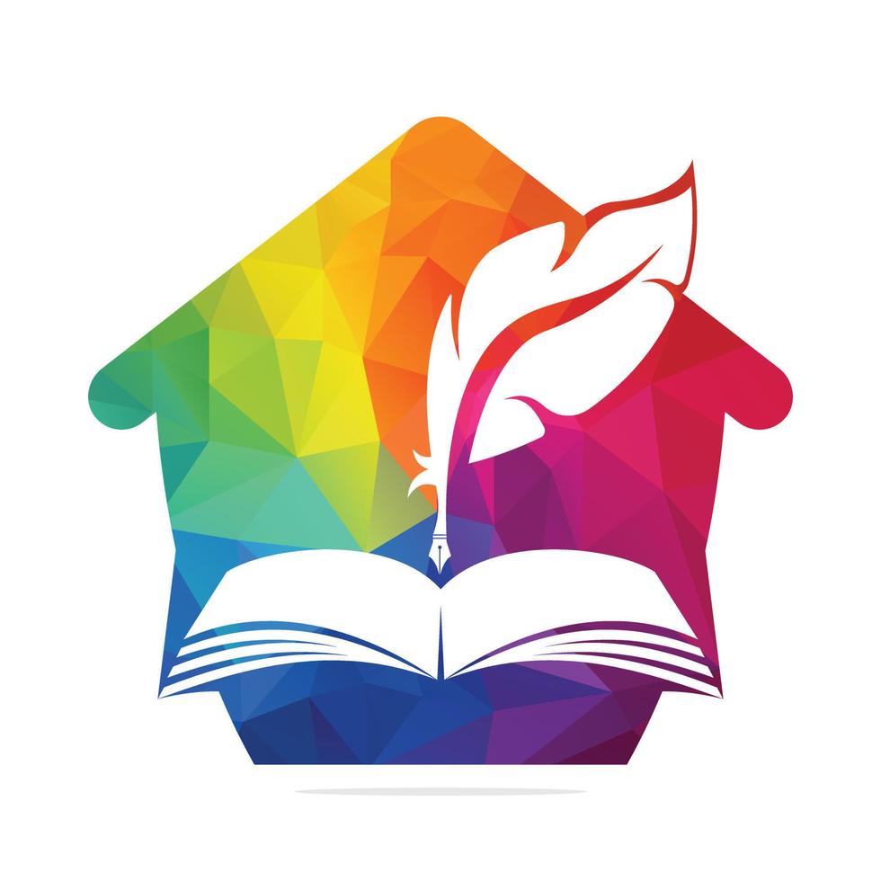 House Of Justice, Quill Writing On Open Book. Judgment Certificate Or Police Document Vector. Home Education Book Quill Heart Vector Template Design.