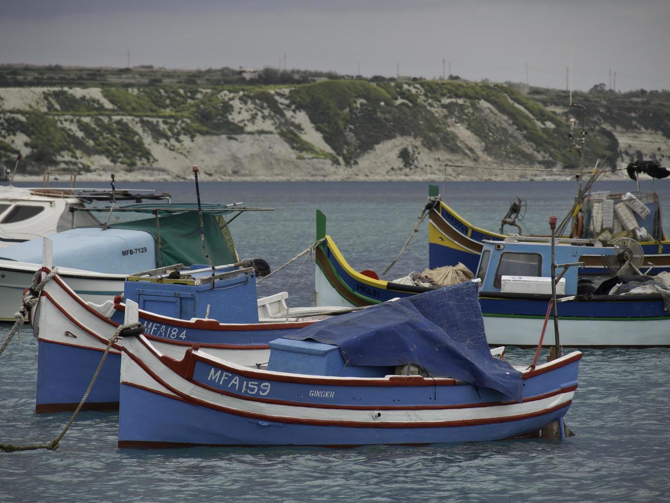 marsaxlokk,Malta,2017- the harbor of Marsaxlokk on Malta island photo