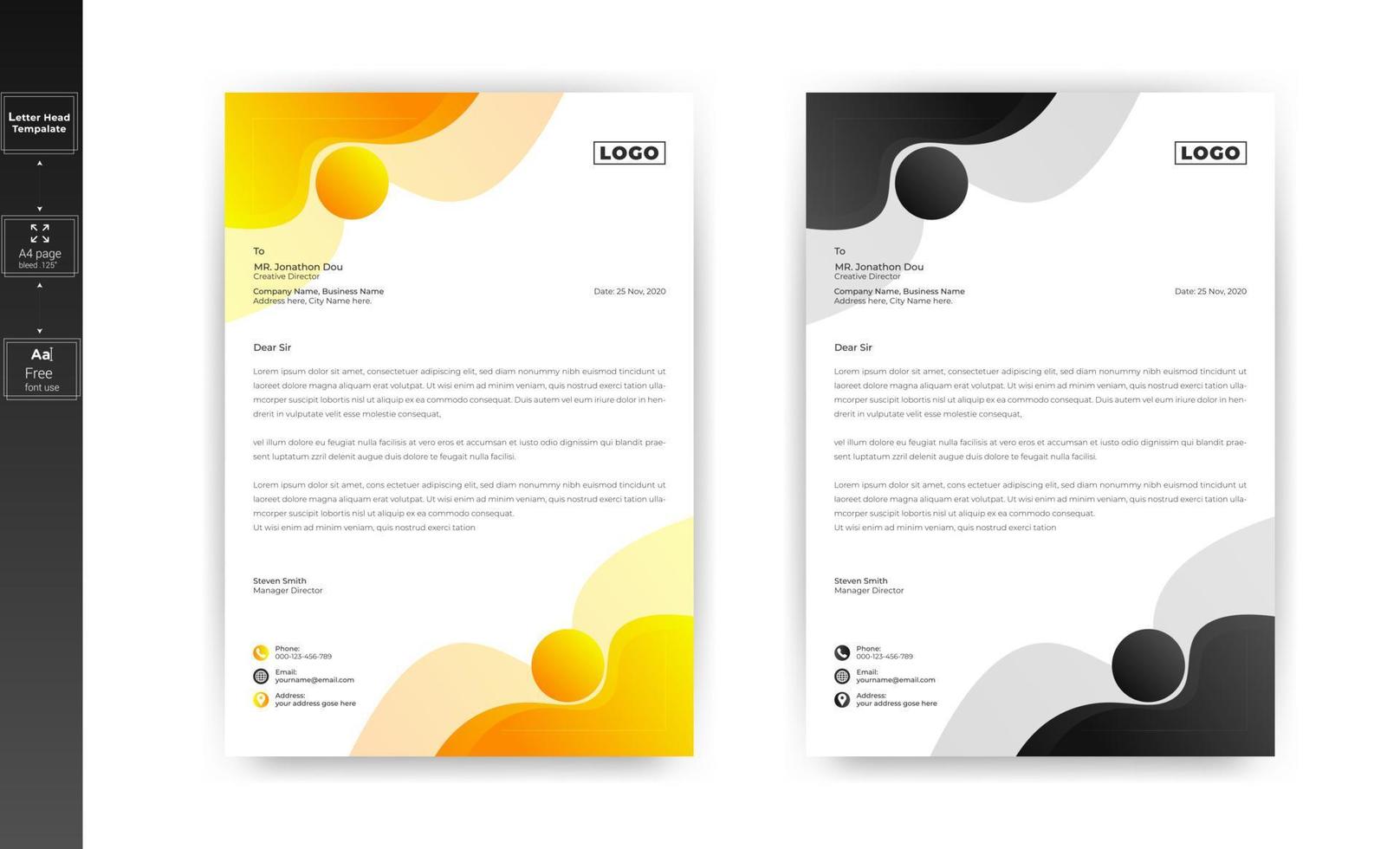 Abstract corporate professional letterhead template design. vector