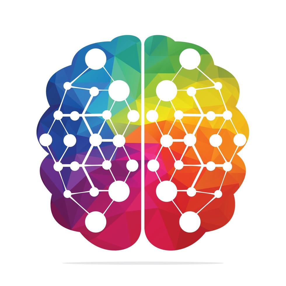 diseño del logotipo de conexión cerebral. plantilla de logotipo de cerebro digital. vector