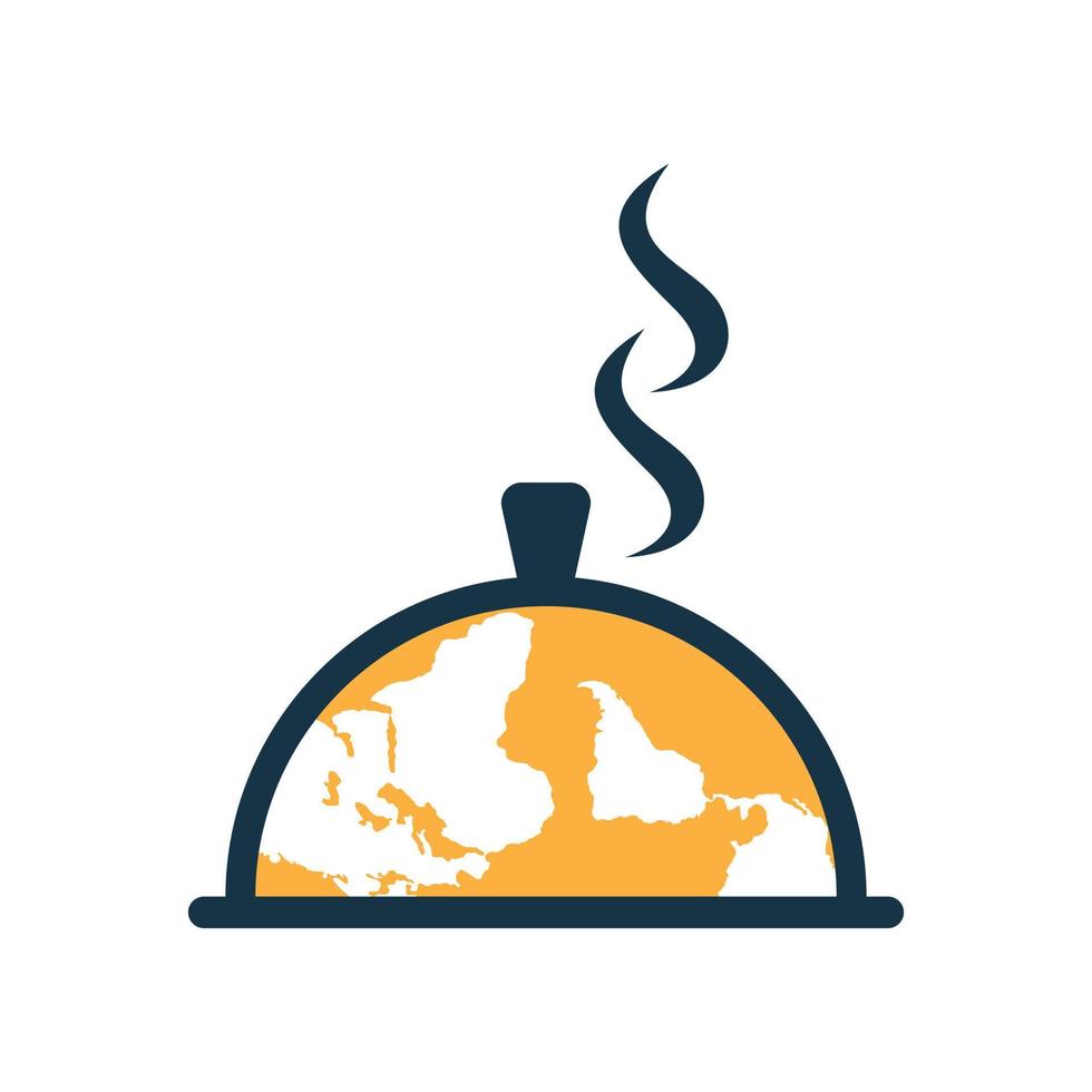 logotipo de restaurante de menú de comida internacional global. plantilla de logotipo de diseño de vector de restaurante global.