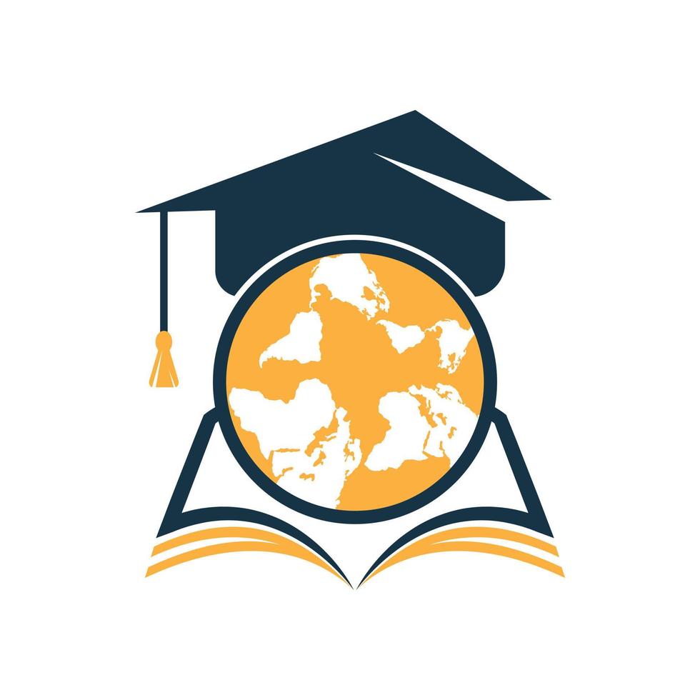 International education concept design. Education globe icon logo vector template.