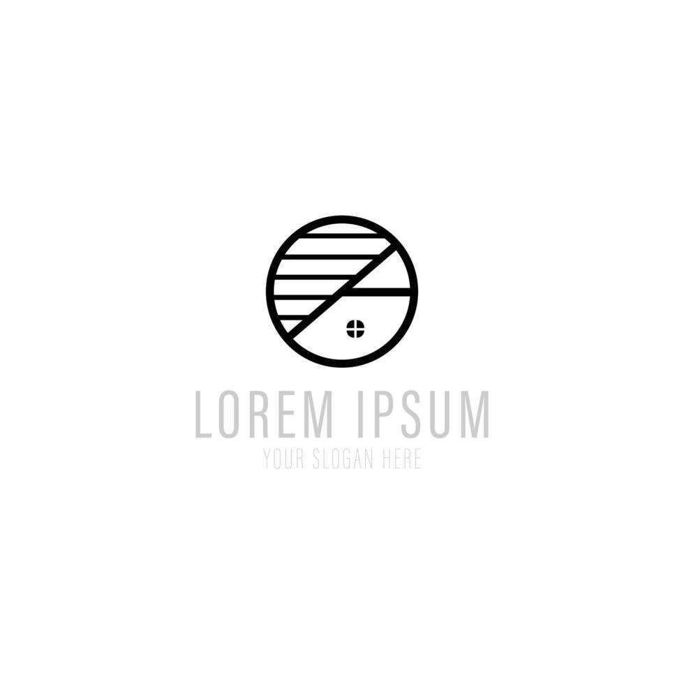 Abstract logo design for construction company or interior design studio. vector