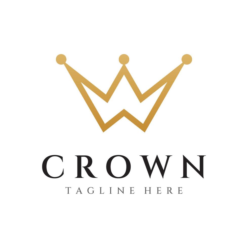 Royal luxury crown abstract Logo template design.Crown with monogram, with elegant and minimalist lines isolated on the background. vector