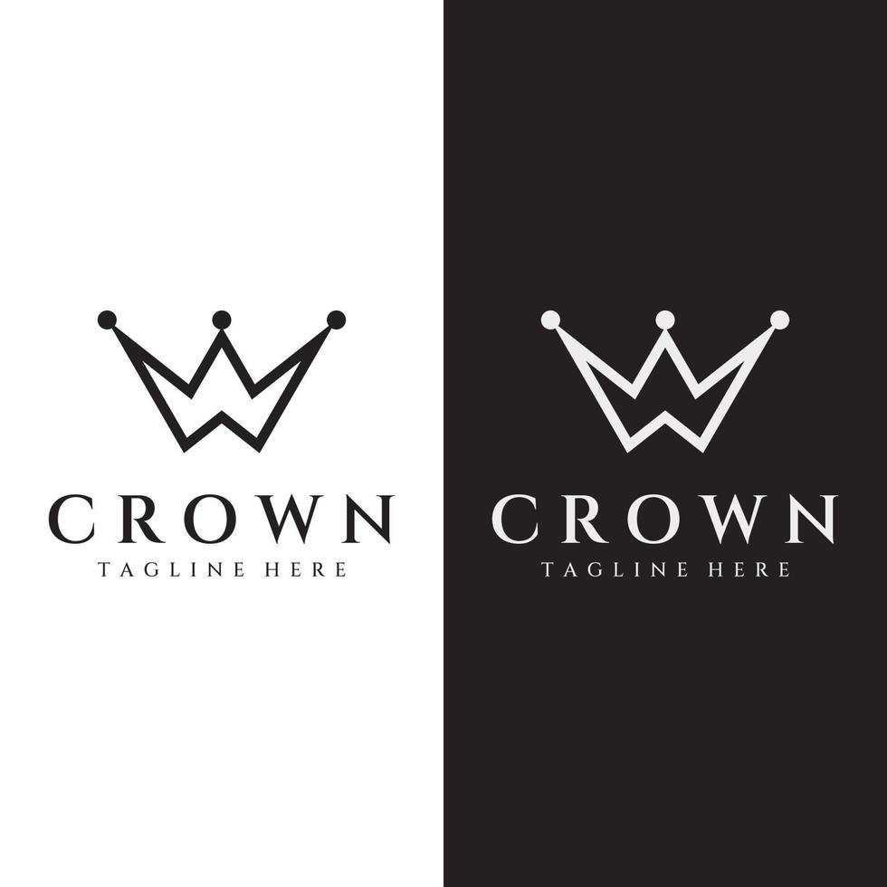 Royal luxury crown abstract Logo template design.Crown with monogram, with elegant and minimalist lines isolated on the background. vector