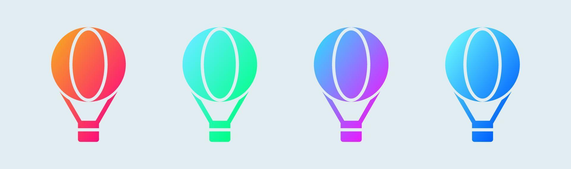 Air balloon solid icon in gradient colors. Transportation signs vector illustration.