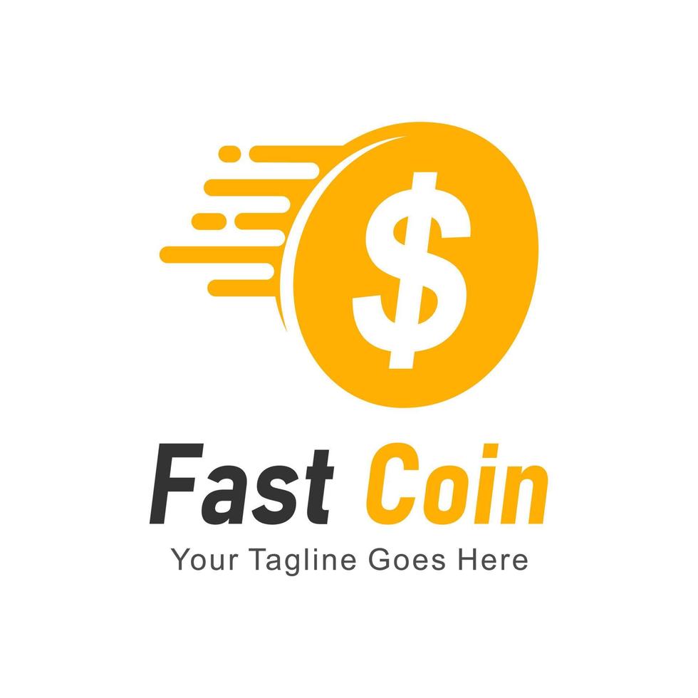 fast coin logo vector