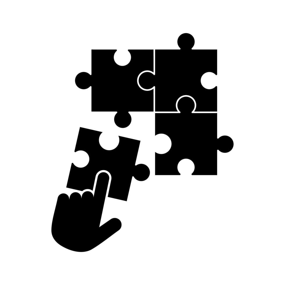 puzzle solid icon vector