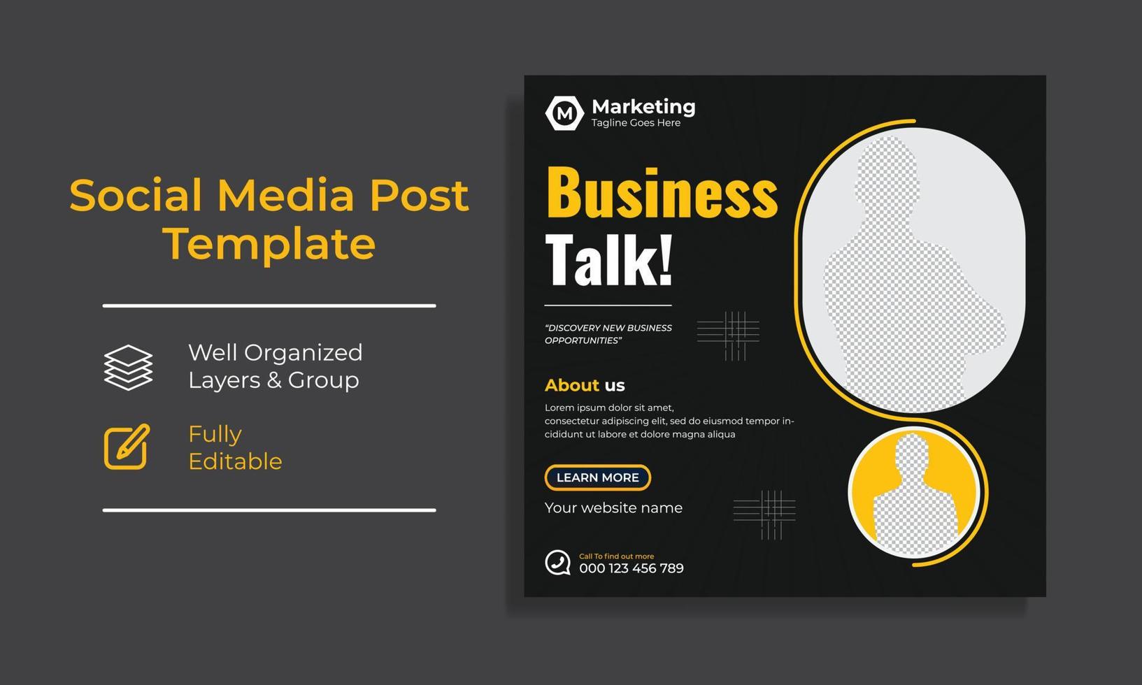 Corporate Creative Social Media Post Design template vector premium
