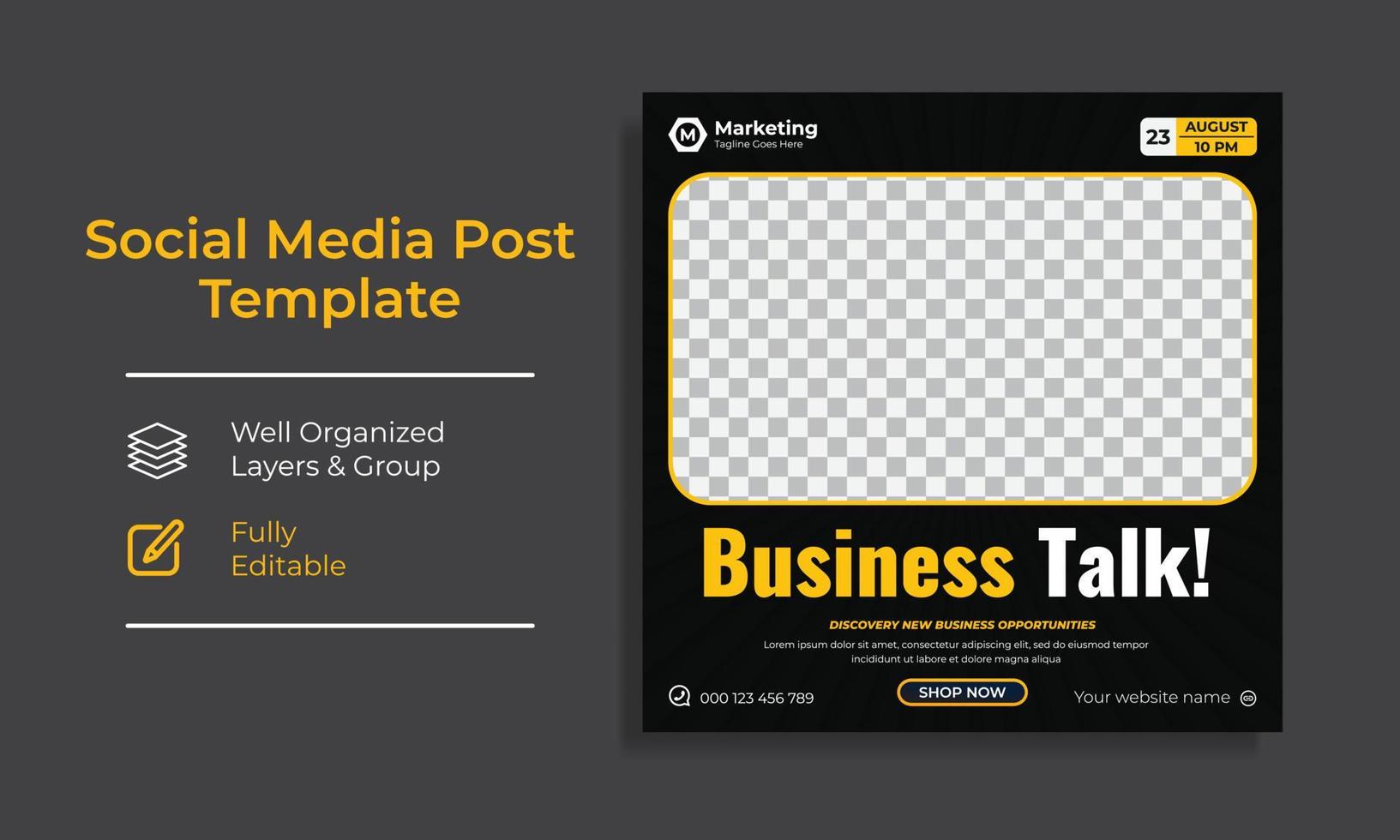 Corporate Creative Social Media Post Design template vector premium