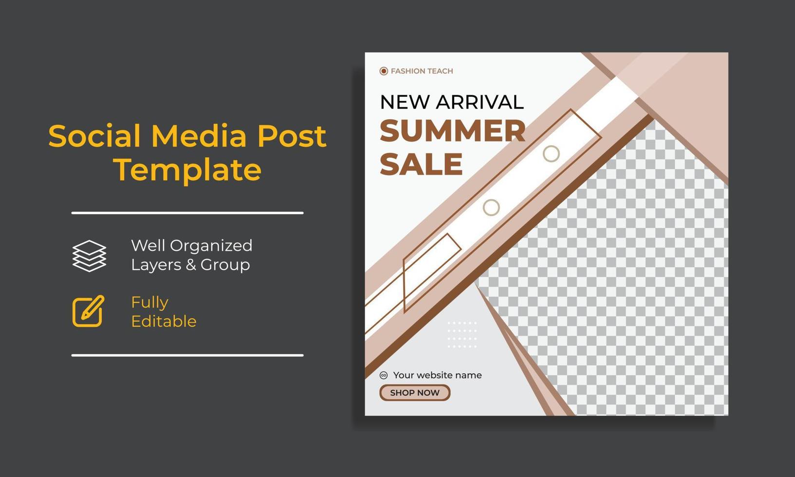 Creative Fashion sale social media post feed template Design vector premium