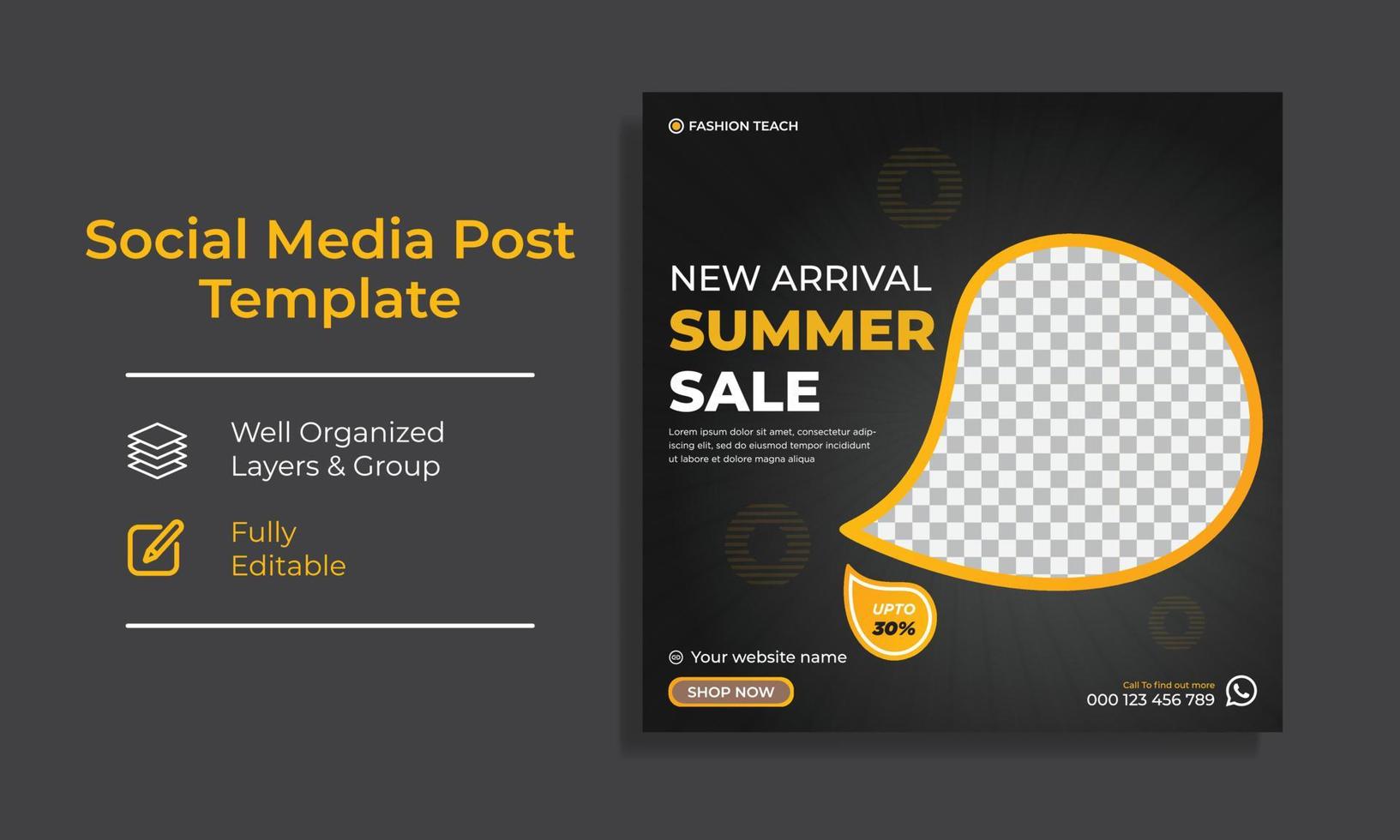 Creative Fashion sale social media post feed template Design vector premium