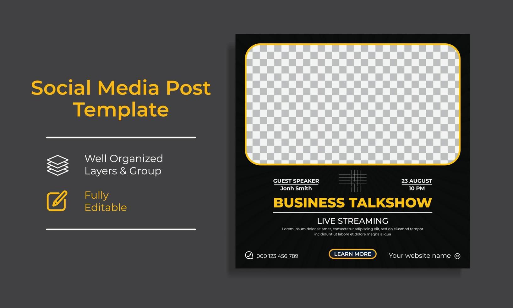 Corporate Creative Social Media Post Design template vector premium