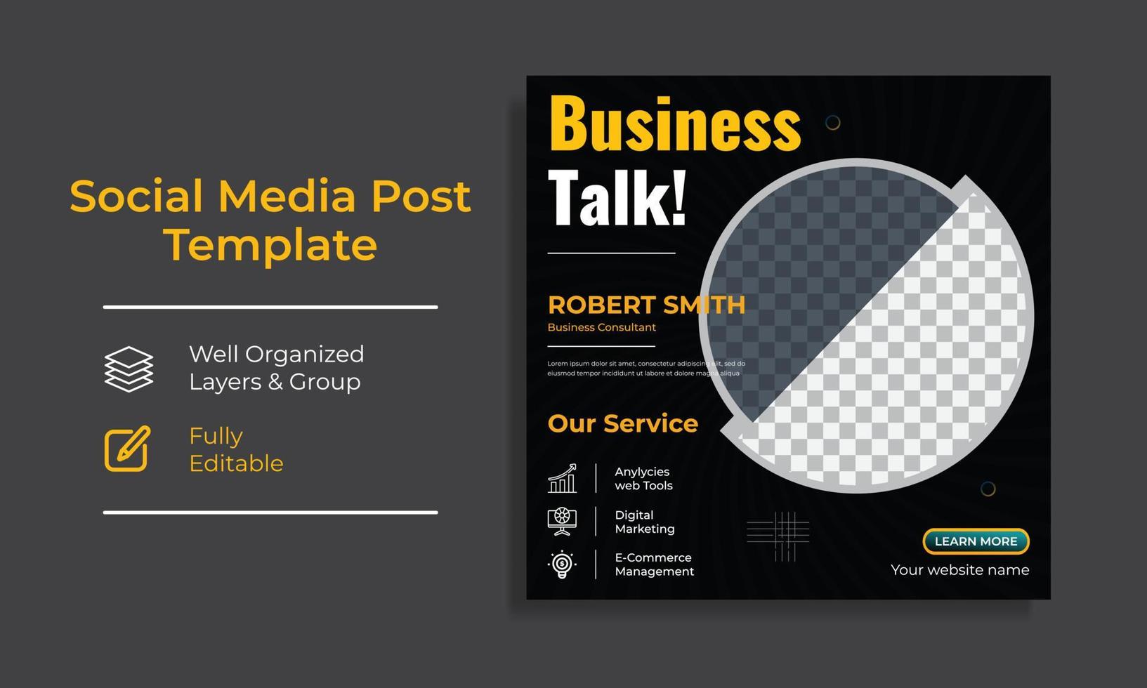 Corporate Creative Social Media Post Design template vector premium