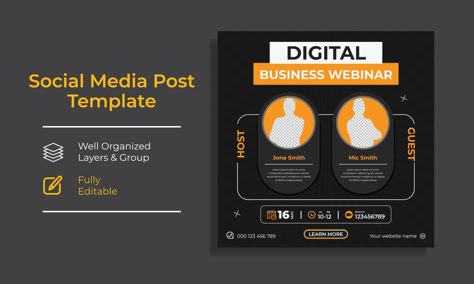 Corporate Creative Social Media Post Design template vector premium