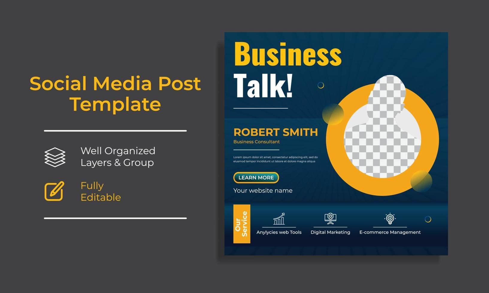 Corporate Creative Social Media Post Design template vector premium