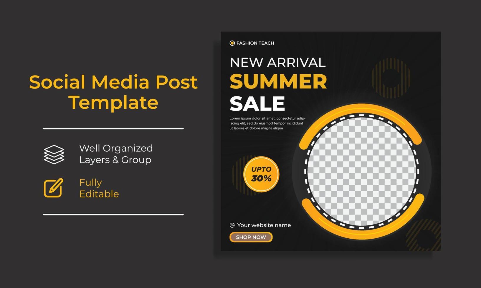 Creative Fashion sale social media post feed template Design vector premium