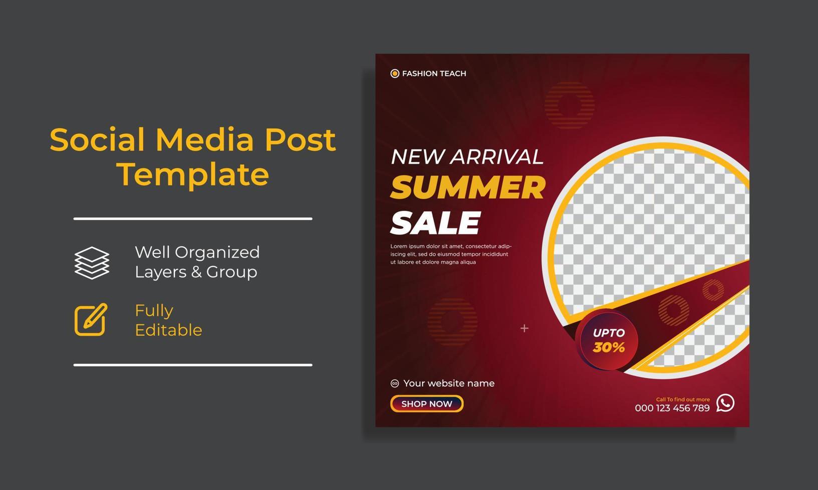 Creative Fashion sale social media post feed template Design vector premium