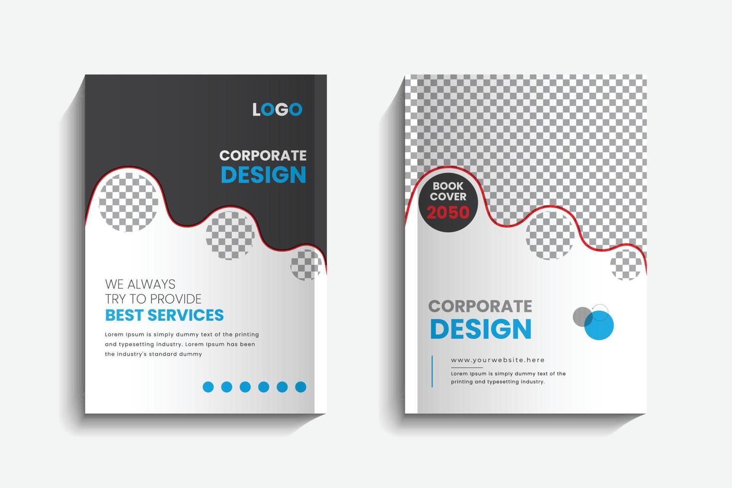 Modern and creative professional business corporate book cover print design template in a4 vector