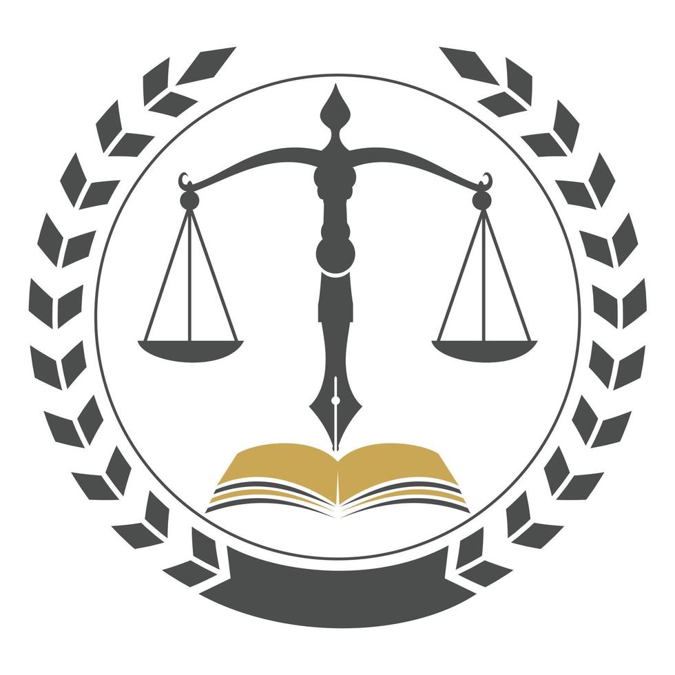 Equilibrio de la ley de educación y diseño del logotipo del monograma del abogado. bufete de abogados y diseño de logotipo vectorial de oficina. vector