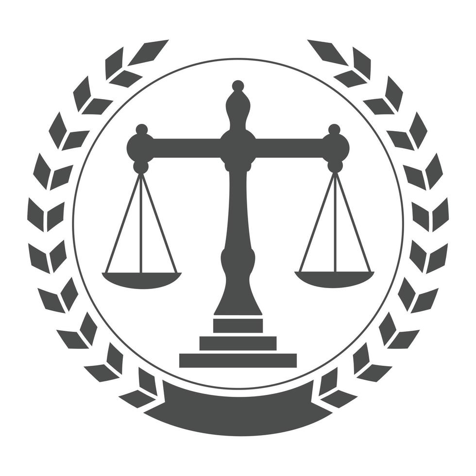 equilibrio de la ley y diseño del logotipo del monograma del abogado. bufete de abogados y diseño de logotipo vectorial de oficina. vector