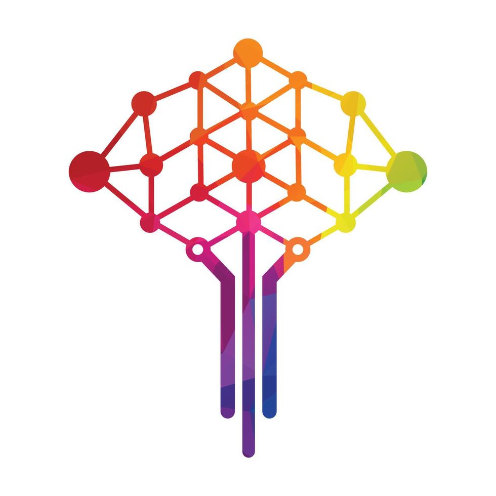 Digital tree logo design concepts. Educational learning and technology companies logo. vector