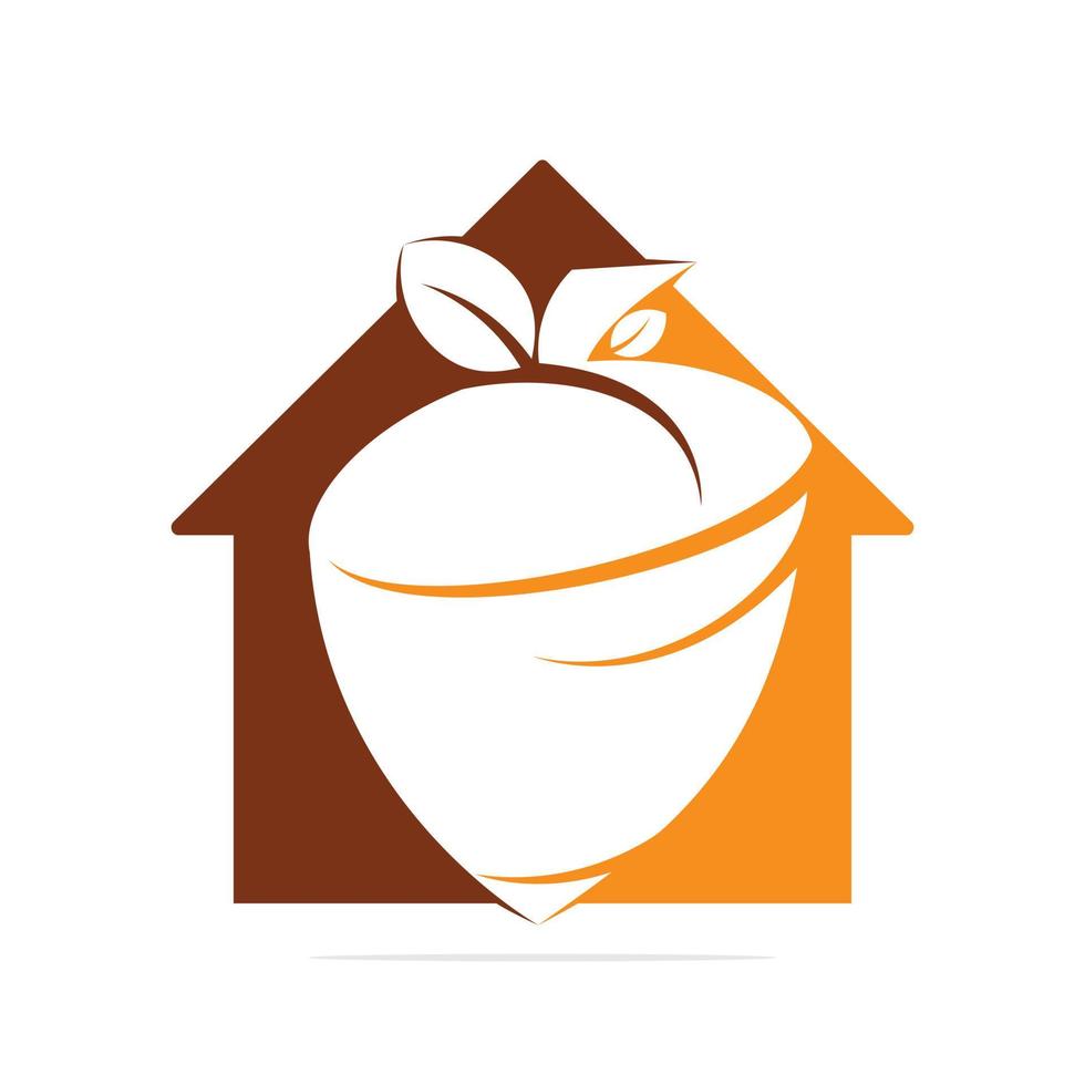 Acorn real estate logo design. Acorn home icon vector logo design.