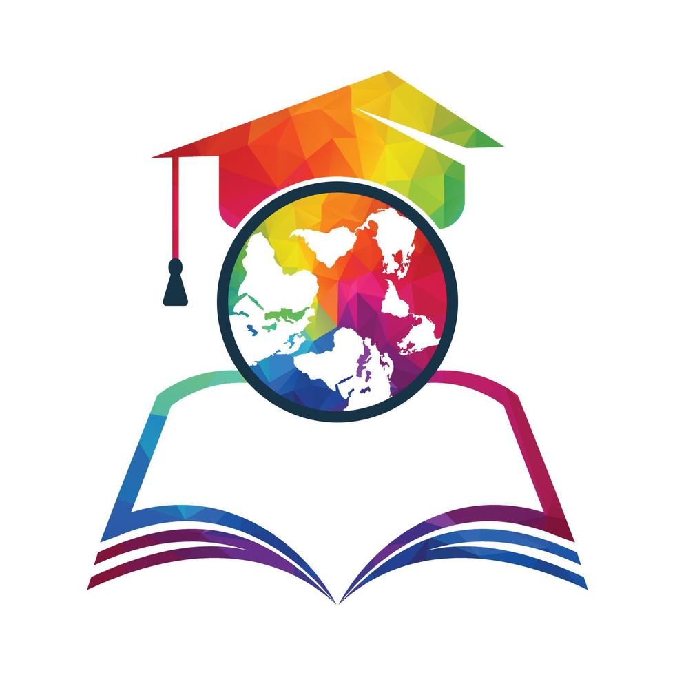 International education concept design. Education globe icon logo vector template.