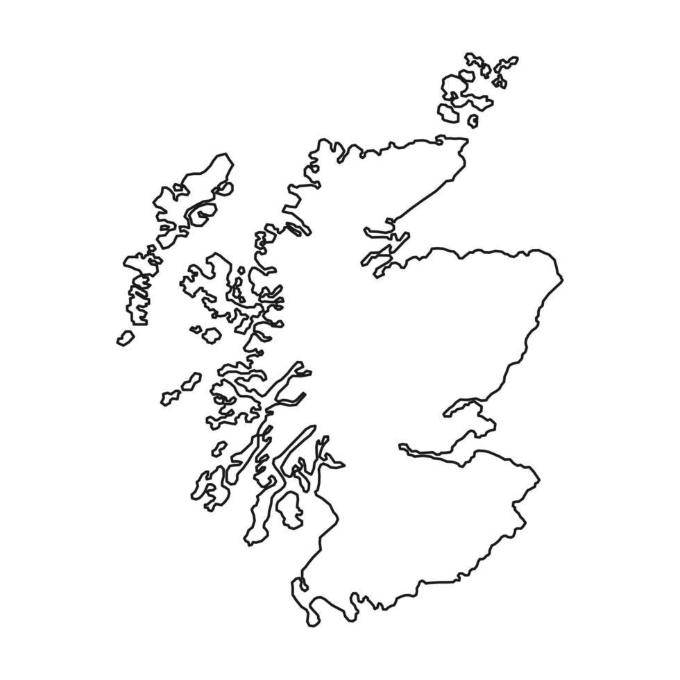 escocia, mapa de la región del reino unido. ilustración vectorial vector