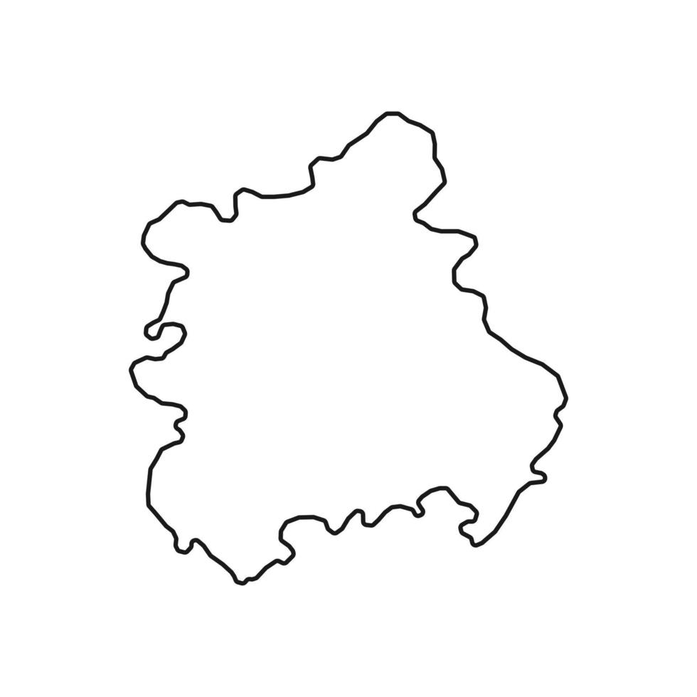 West Midlands, Inglaterra, mapa de la región del Reino Unido. ilustración vectorial vector