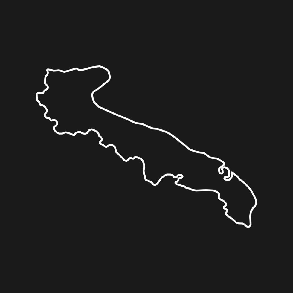 mapa de puglia región de italia. ilustración vectorial vector