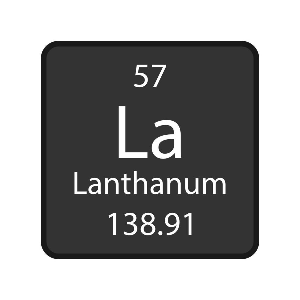 Lanthanum symbol. Chemical element of the periodic table. Vector illustration.