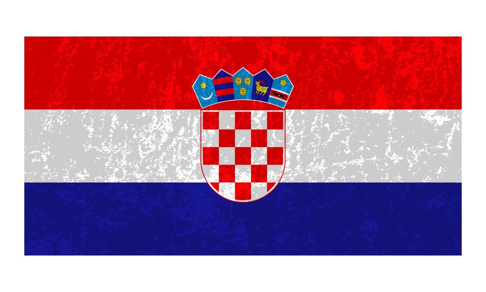 Croatia grunge flag, official colors and proportion. Vector illustration.