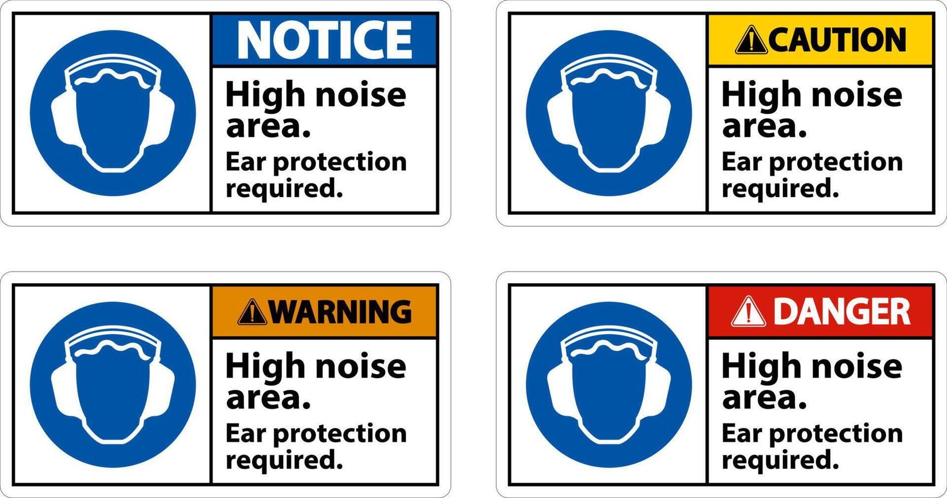 Ear Protection Required Sign On White Background vector