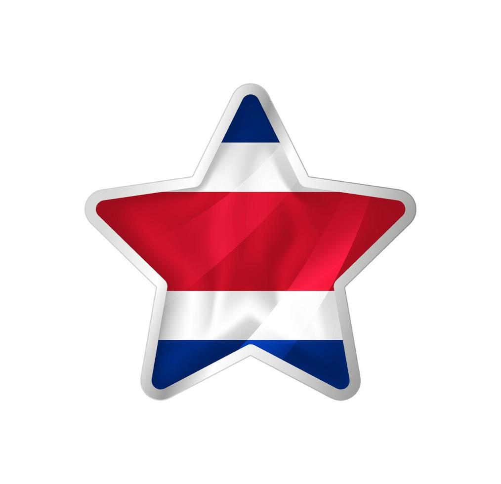 Costa Rica flag in star. Button star and flag template. Easy editing and vector in groups. National flag vector illustration on white background.